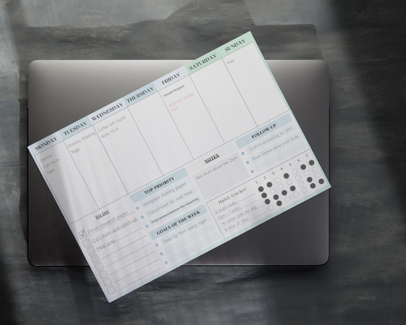 A4 Weekly Tear Off Notepad