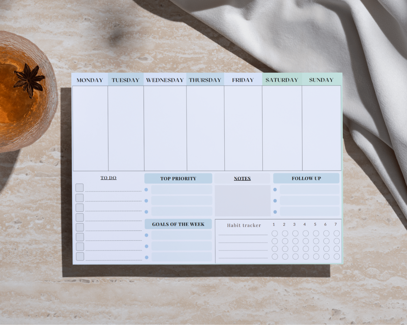 A4 Weekly Tear Off Notepad