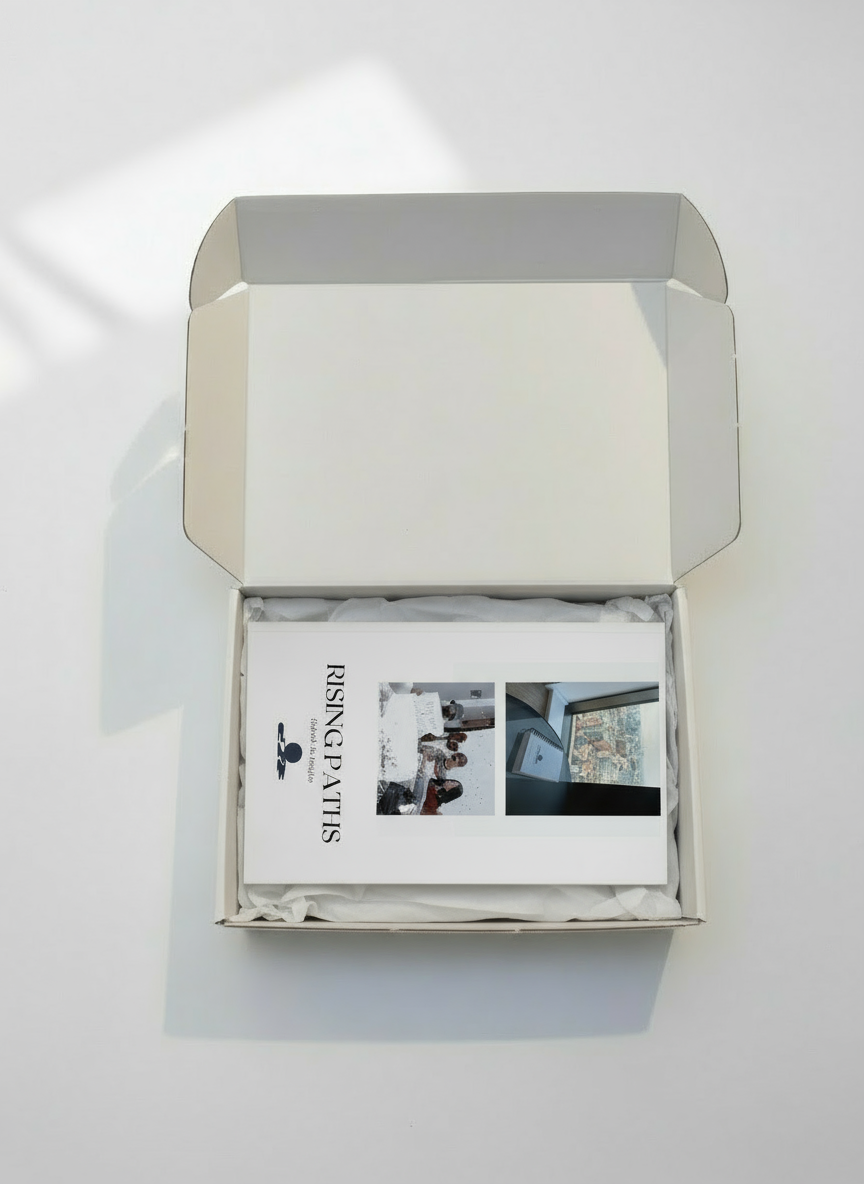 Professional product photo with booklet on tissue paper