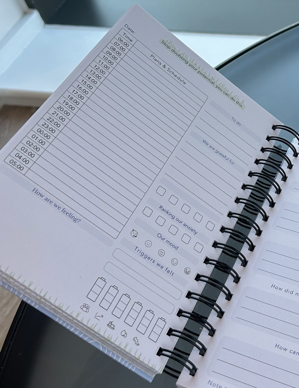 Daily planner left page