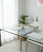 Clear glass with chrome legs