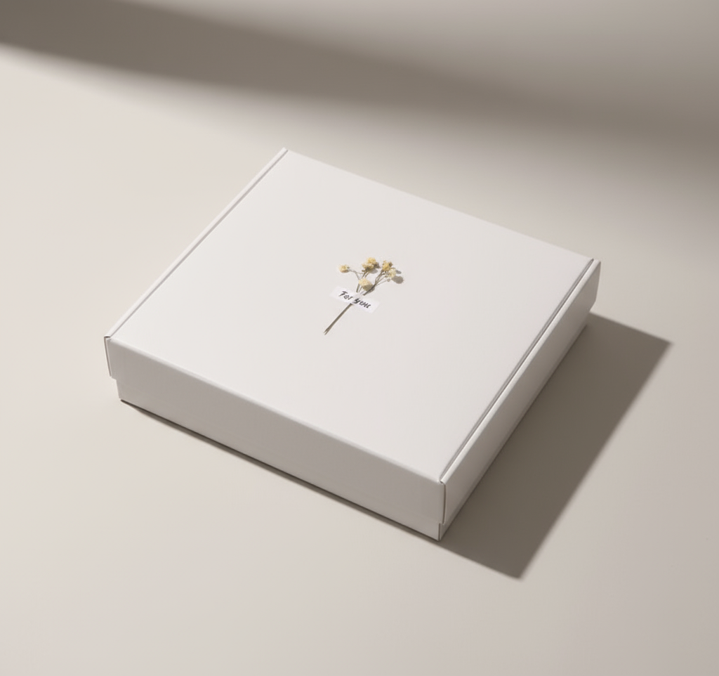 Professional gift box with dried flowers