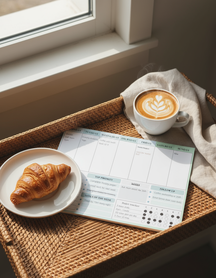 Rattan tray European cafe aesthetic