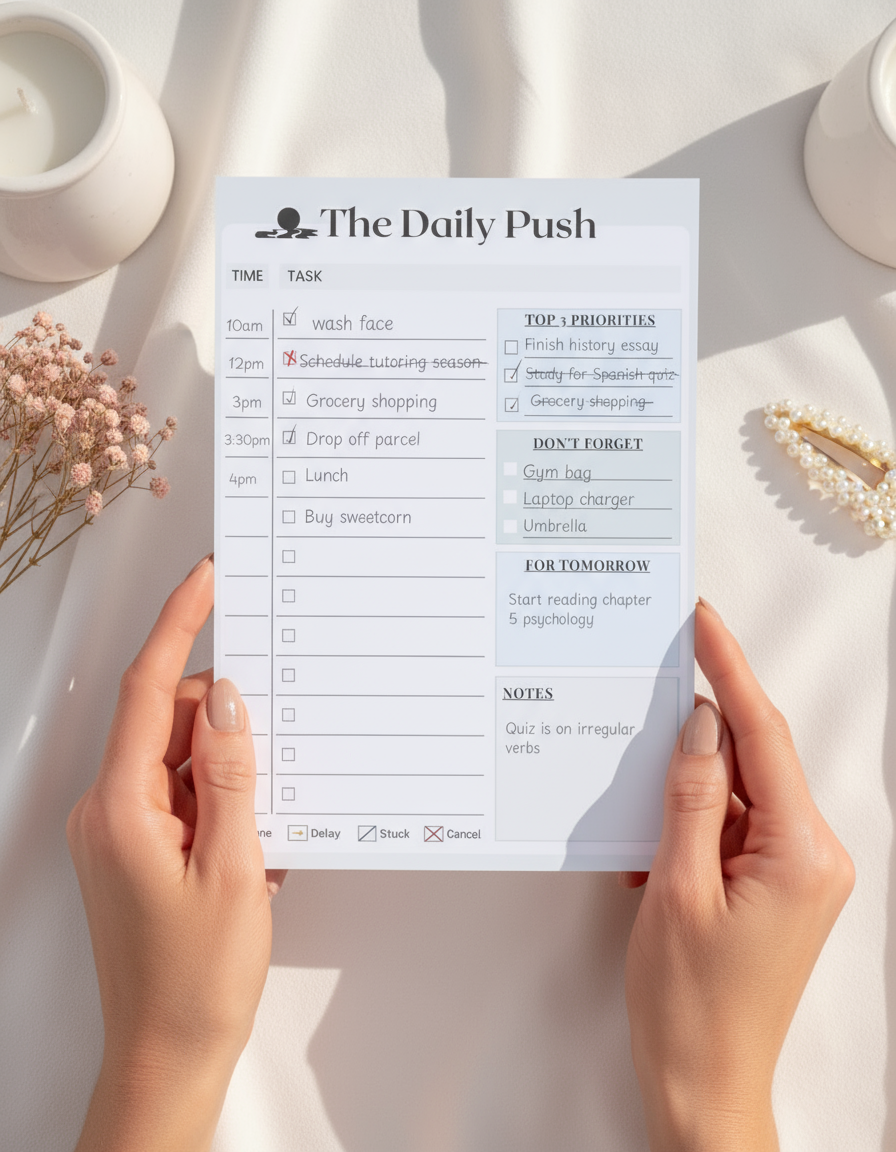 The Daily Push A5 Notepad Lifestyle Photo