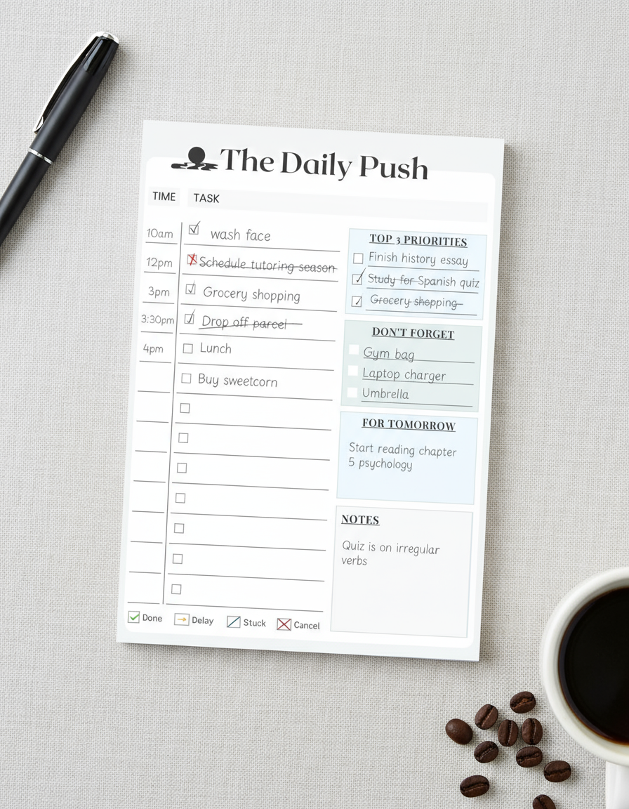 The Daily Push Notepad Product Photo